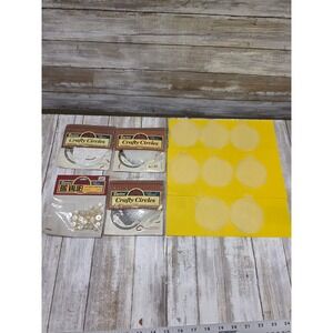 Darice Crafty Circles Plastic Canvas Lot Vintage 3" Needlepoint Pearls